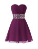 Chiffon Beads Sweetheart Neckline Short Prom Dress 
